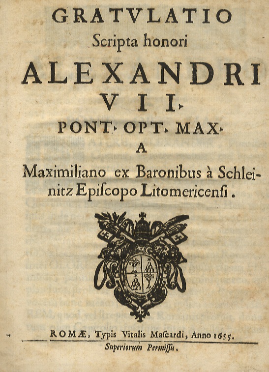Gratulatio scripta honori Alexandri VII pont. opt. max. a Maximiliano …