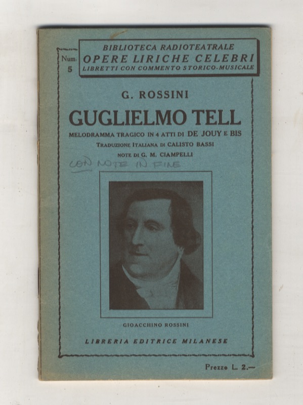 Guglielmo Tell. Melodramma tragico in quattro atti di de Jouy …