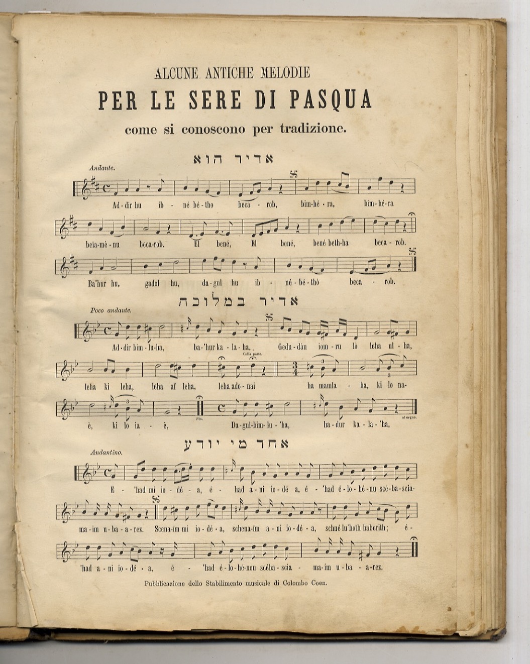 Haggadà (L') Illustrata. Tradotta da A. V. Morpurgo.
