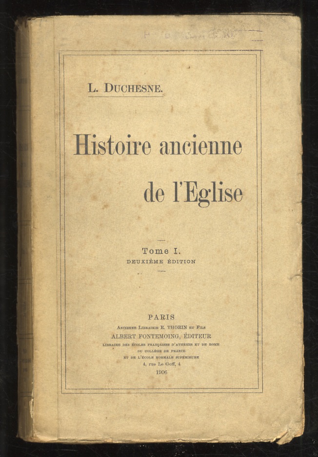 Histoire ancienne de l'Eglise. Tome I [- tome III].