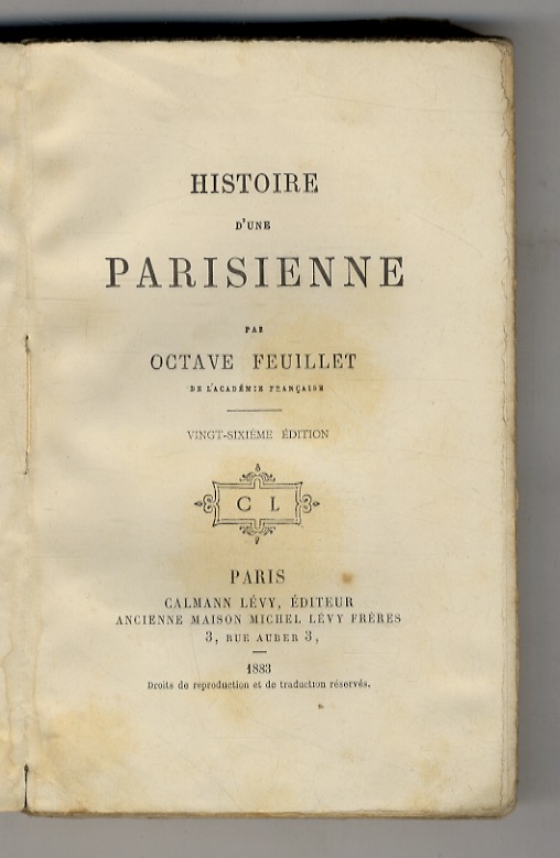 Histoire d'une parisienne. 26ème édition.