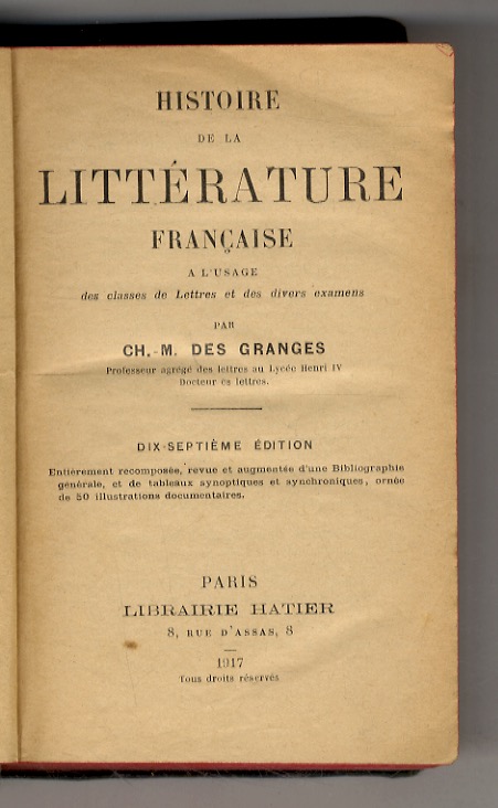 Histoire de la littérature française a l'usage des classes de …