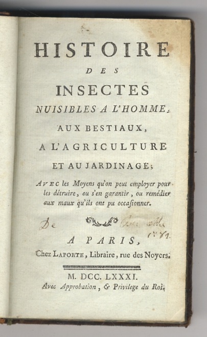 Histoire des insectes nuisibles à l'homme, aux bestiaux, à l'agricolture …