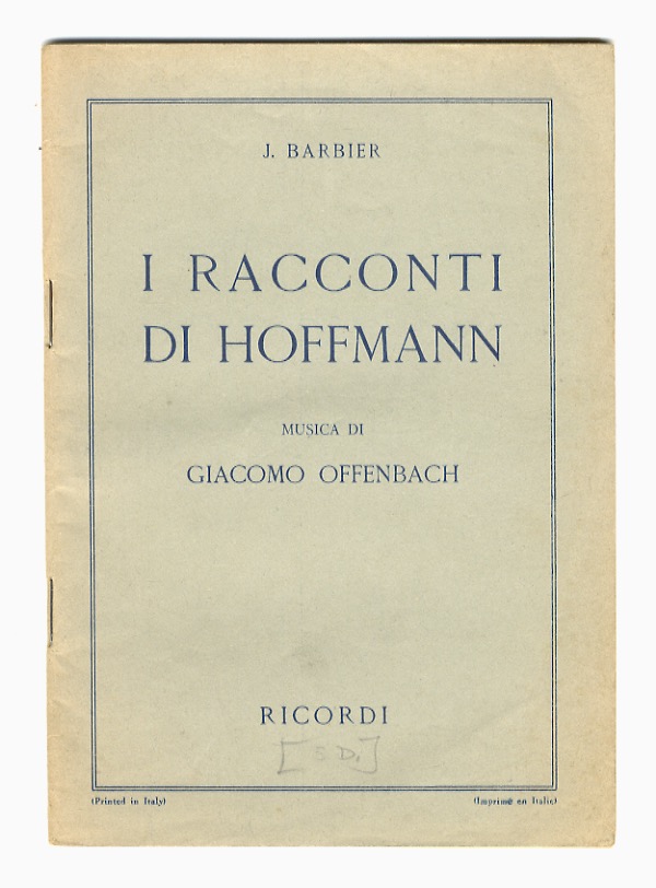 I racconti di Hoffmann. Opera in 4 atti di G. …