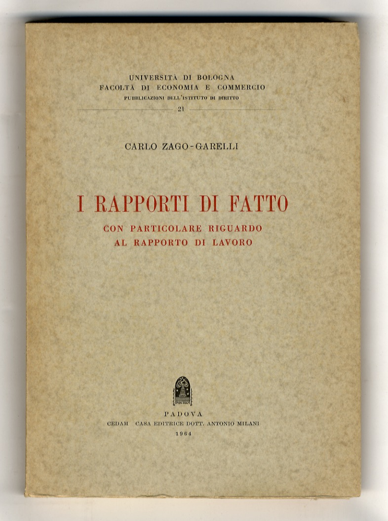 I rapporti di fatto con particolare riguardo al rapporto di …