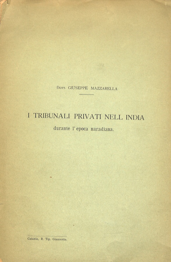 I tribunali privati nell'India durante l'epoca naradiana.