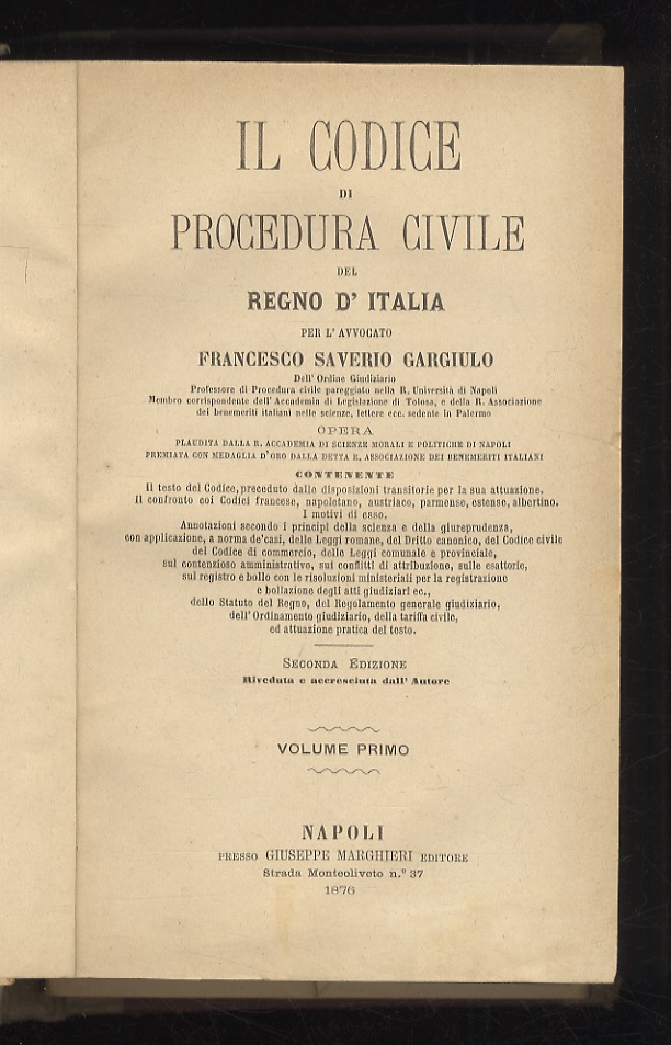 Il Codice di Procedura Civile del Regno d'Italia. Seconda edizione …