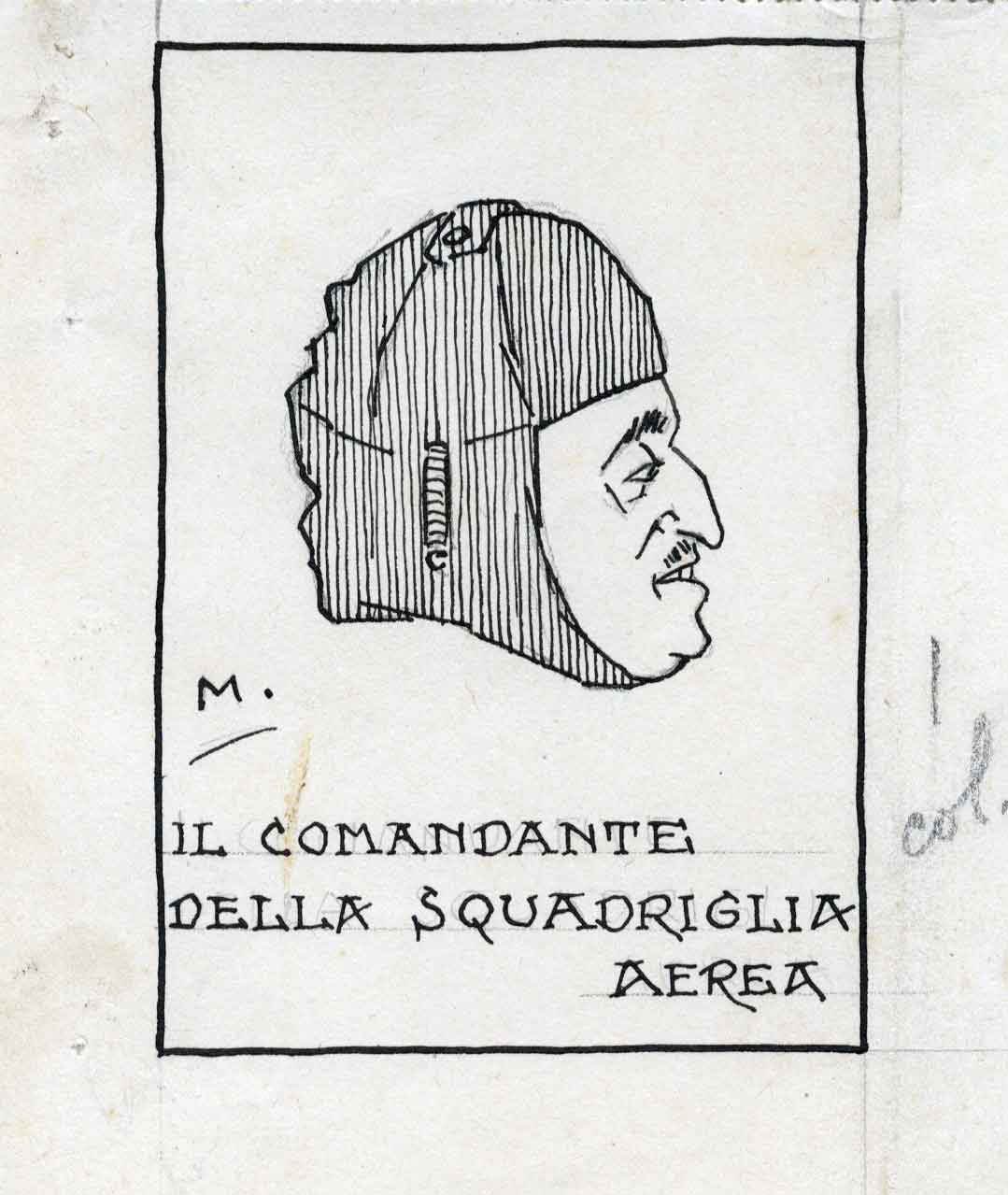 “Il Comandante della squadriglia aerea”. Ritratto di profilo.