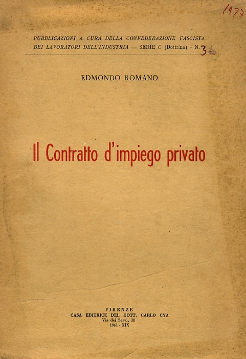 Il contratto d'impiego privato.