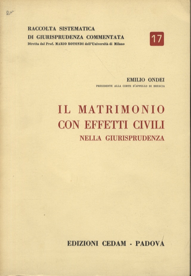 Il matrimonio con effetti civili nella giurisprudenza.