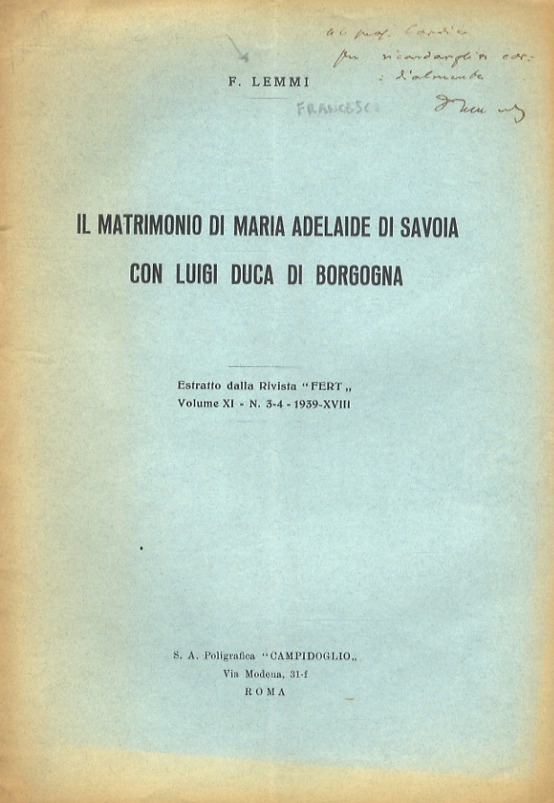 Il matrimonio di Maria Adelaide di Savoia con Luigi Duca …