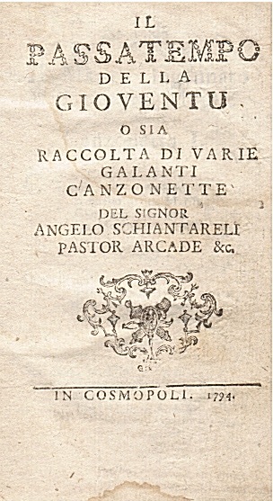 Il passatempo della gioventù o sia raccolta di varie galanti …