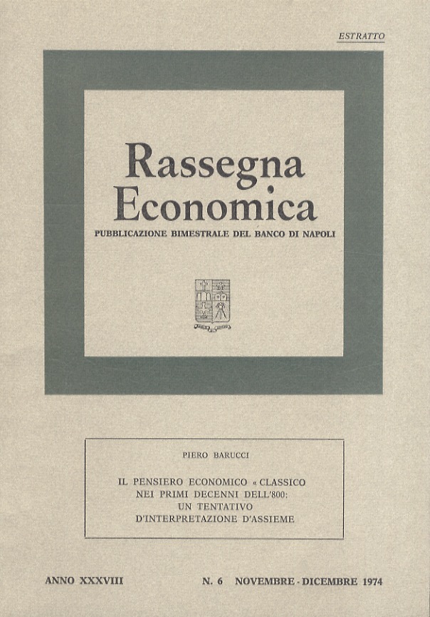 Il pensiero economico "classico" nei primi decenni dell'800: un tentativo …