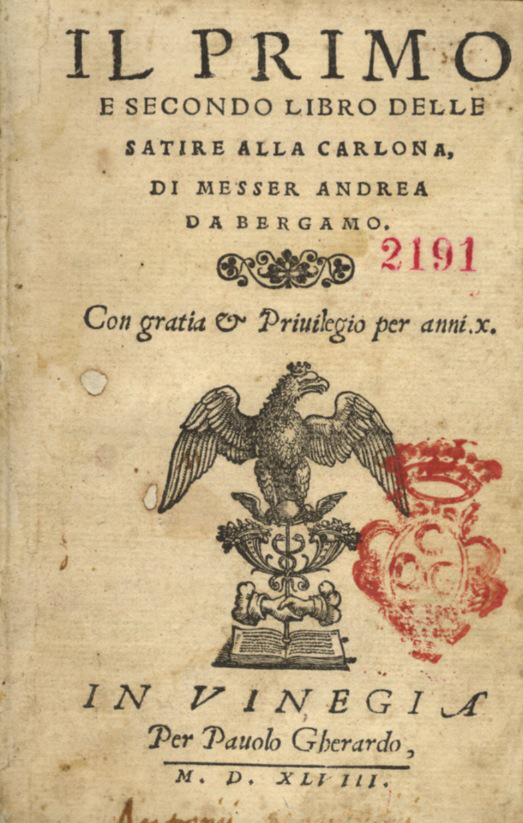 Il primo e secondo libro delle satire alla carlona di …