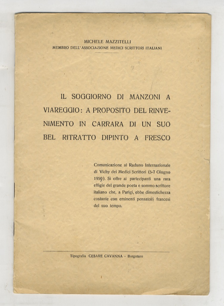 Il soggiorno di Manzoni a Viareggio: a proposito del rinvenimento …