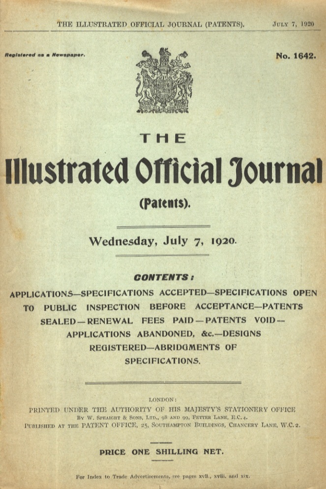 Illustrated (The) Official Journal. (Patents). Registered as a Newspaper. Contents: …