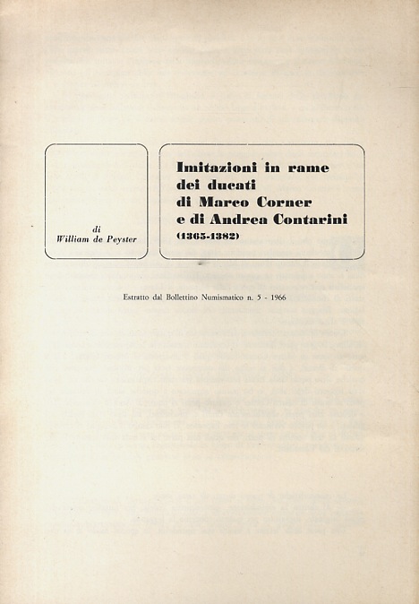 Imitazioni in rame dei ducati di Marco Corner e di …