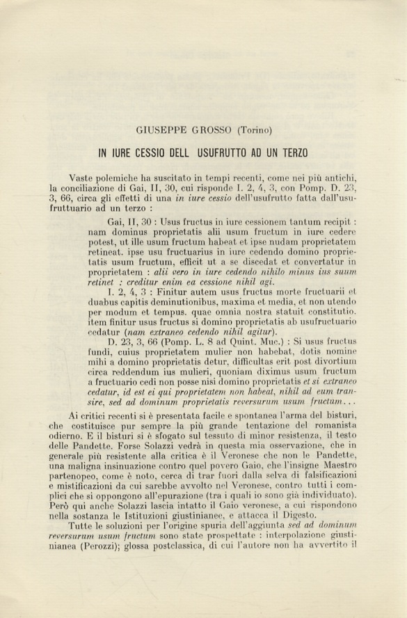 In iure cessio dell'usufrutto ad un terzo.