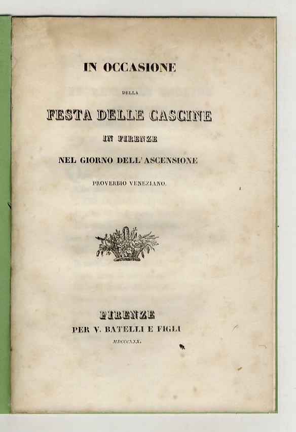 IN occasione della festa delle Cascine in Firenze nel giorno …