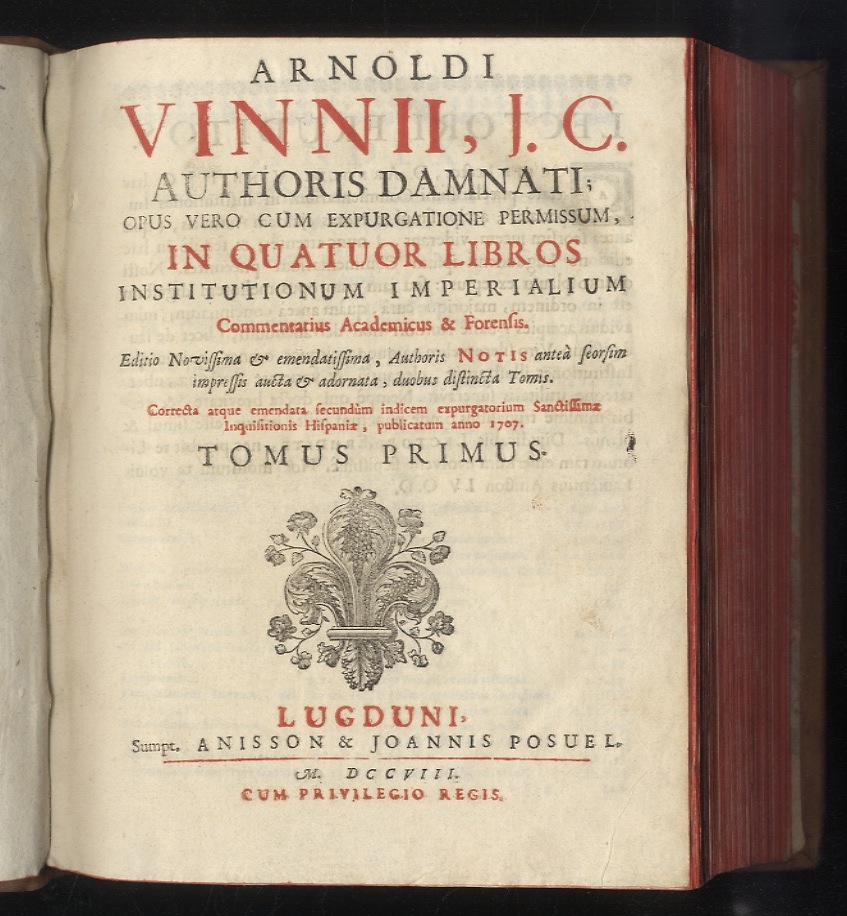 In quatuor libros institutionum Commentarius Academicus & Forensis. Editio Novissima …