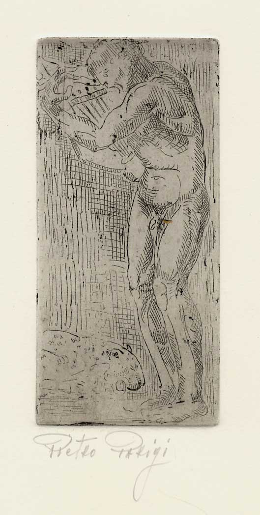 Incisione in rame su cartoncino, mm. 132x64 (la lastra), mm. …