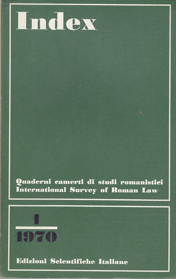 INDEX. Quaderni camerti di studi romanistici. International Survey of Roman …