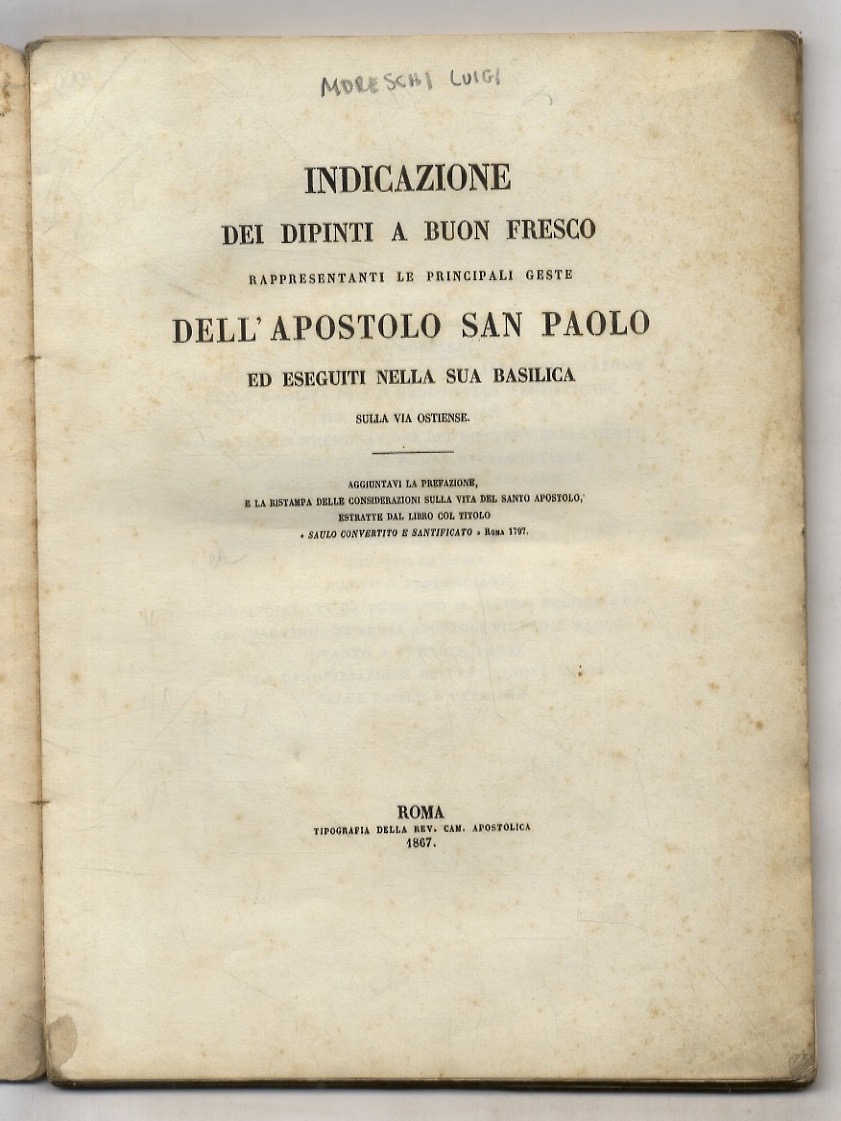 Indicazione dei dipinti a buon fresco rappresentanti le principali geste …