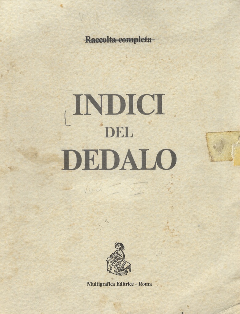 INDICI del Dedalo: indice anno I 1920-1921; indice anno II …