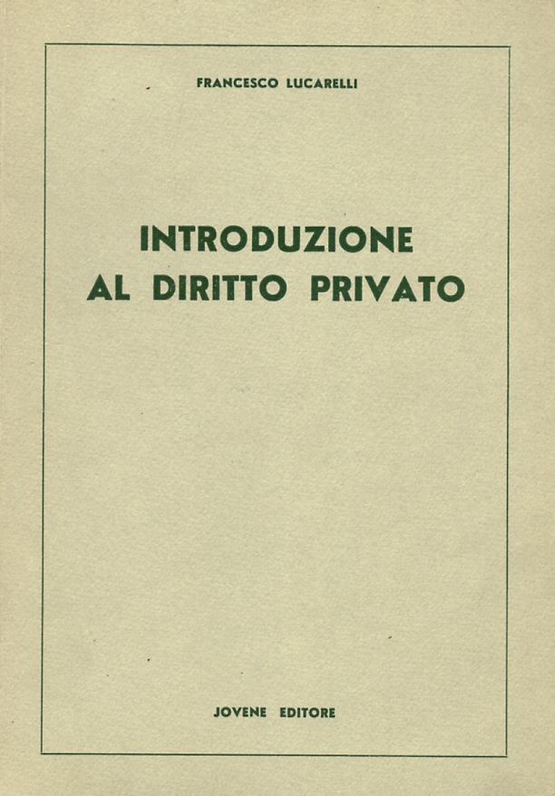 Introduzione al diritto privato.