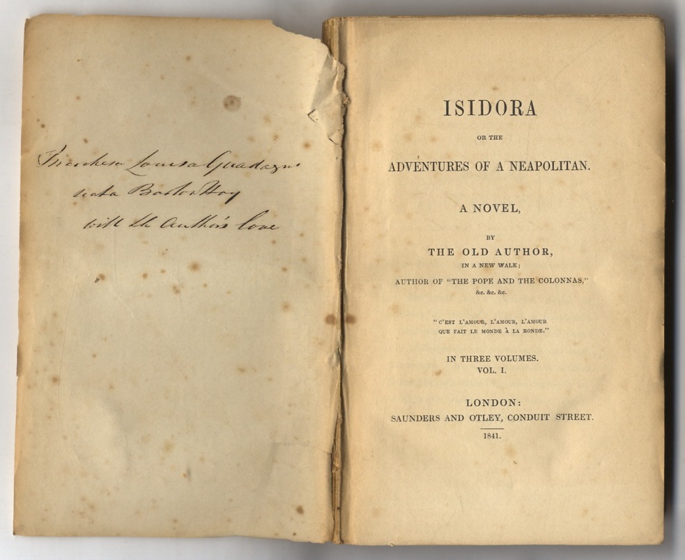 Isidora: Or, the Adventures of a Neapolitan, a Novel, by …