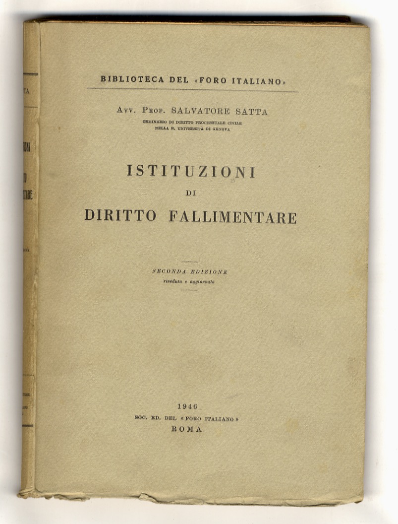 Istituzioni di diritto fallimentare. Seconda edizione riveduta e aggiornata.