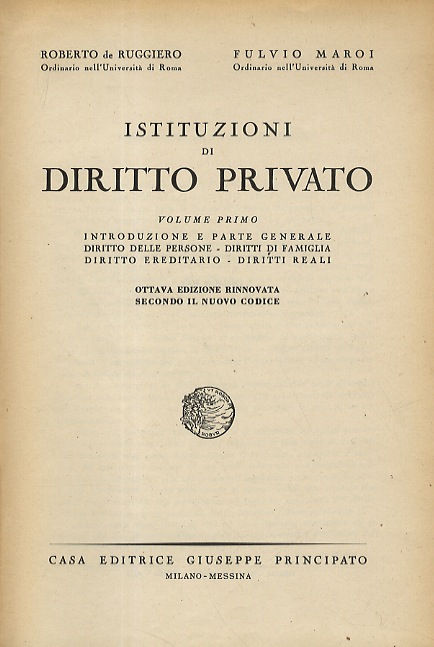 Istituzioni di diritto privato. Ottava edizione rinnovata secondo il nuovo …