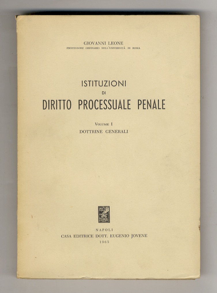 Istituzioni di diritto processuale penale.
