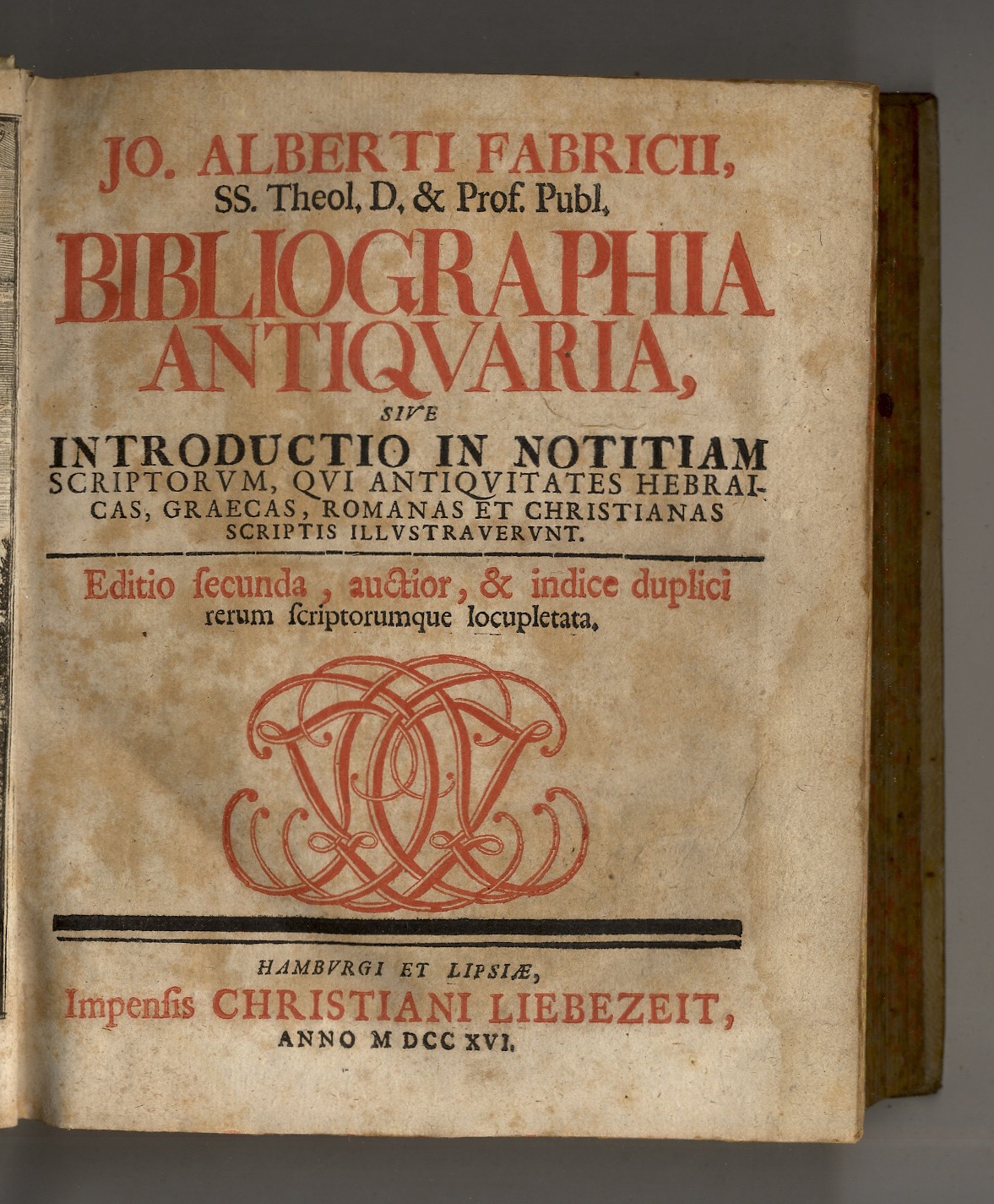 Jo. Alberti Fabricii SS. Theol. D. & Prof. Publ. Bibliographia …