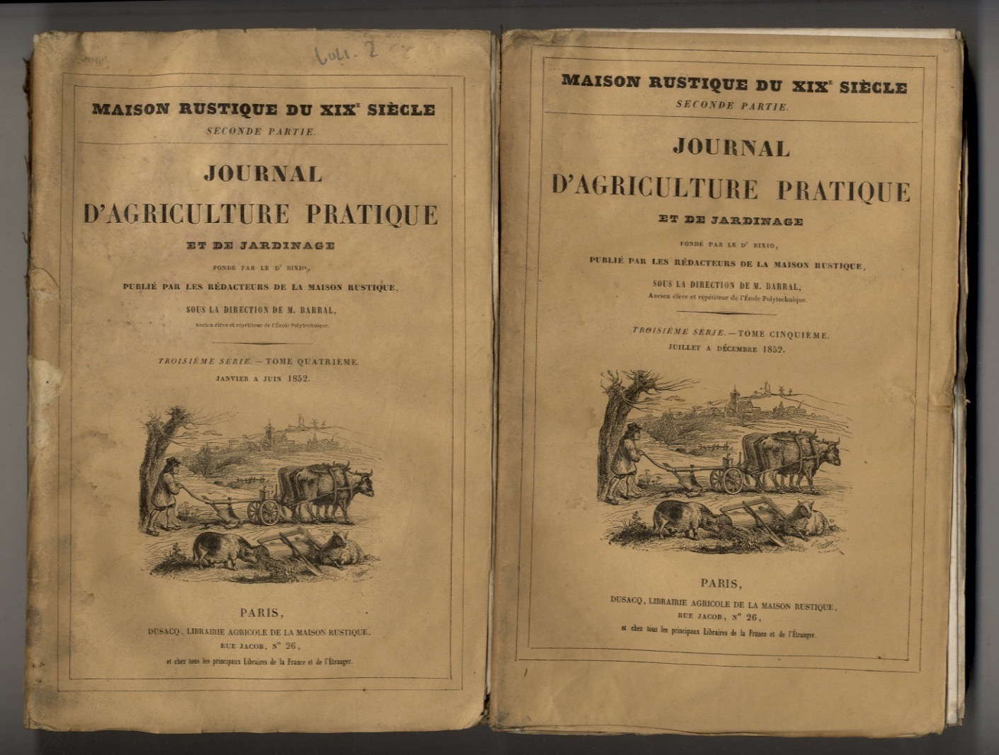 JOURNAL d'agricolture pratique. Fondé par le dr. Bixio. Publié par …