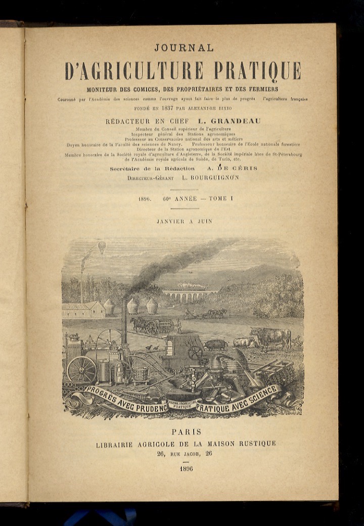JOURNAL d'agricolture pratique, moniteur des comices, des propriétaires et des …