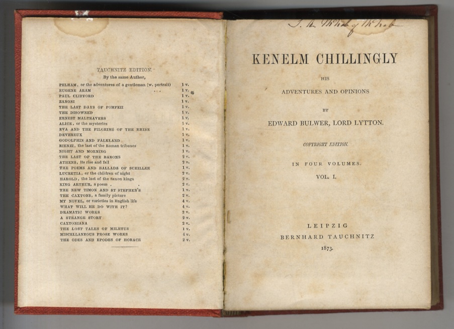 Kenelm Chillingly, his adventures and opinions by Edward Bulwer, Lord …