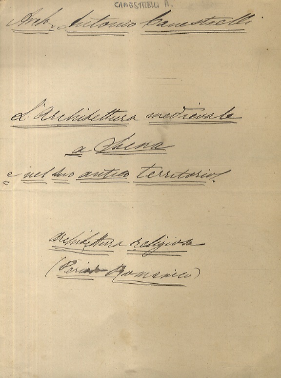 L'architettura medievale a Siena e nel suo territorio. [1:] Architettura …