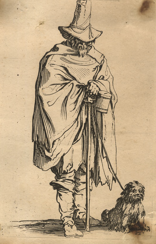 L'aveugle et son chien.