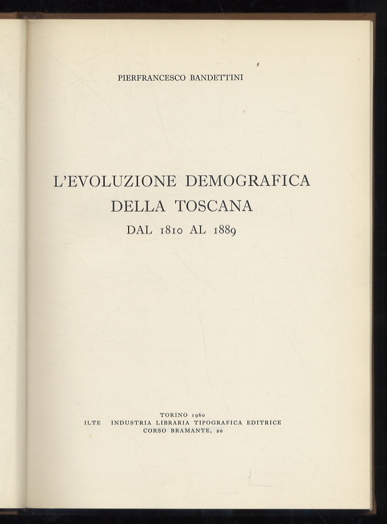 L'evoluzione demografica della Toscana dal 1819 al 1889.