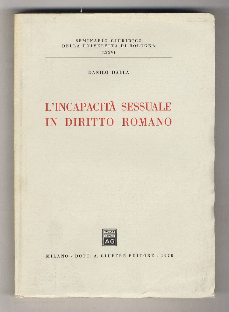 L'incapacità sessuale in diritto romano.