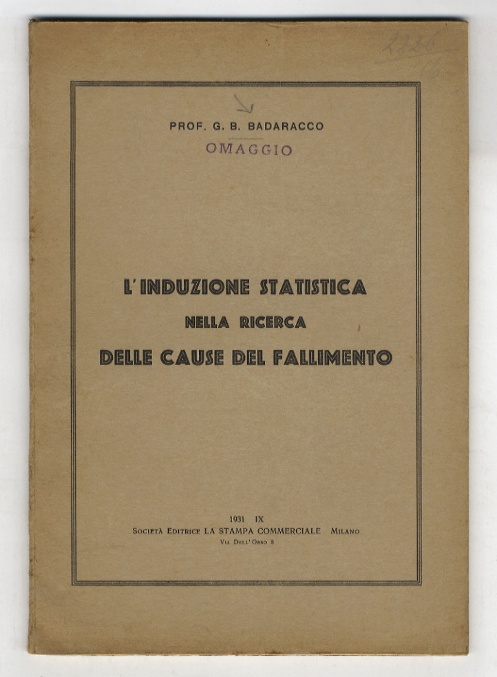 L'induzione statistica nella ricerca delle cause del fallimento.