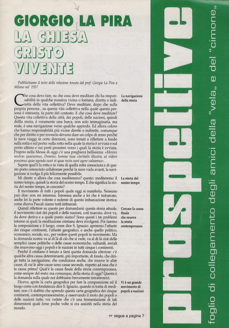 La Chiesa del Cristo vivente. [In:] Prospettive. Foglio di collegamento …