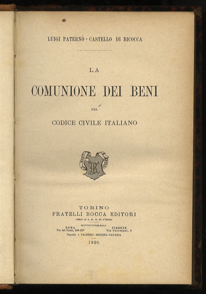 La comunione dei beni nel codice civile italiano.