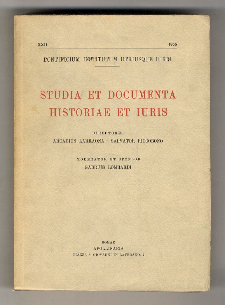 La comunità sociale e politica romana primitiva. (In: "Studia et …
