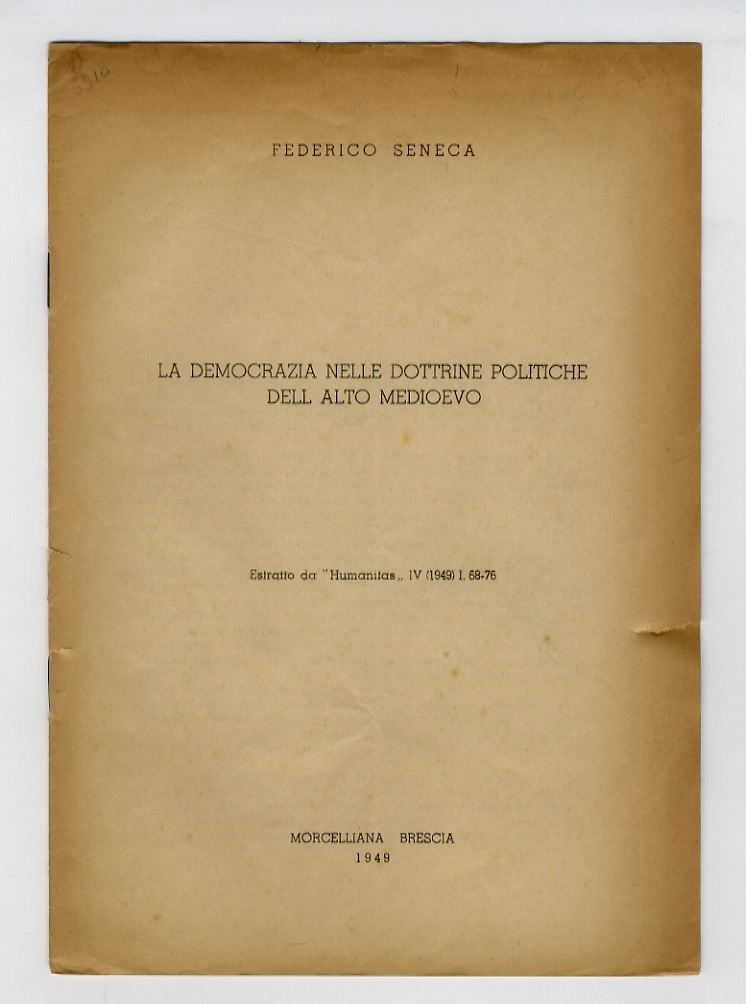 La democrazia nelle dottrine politiche dell'Alto Medioevo.