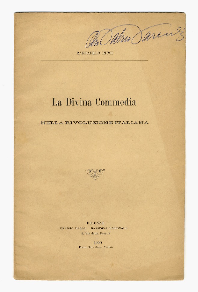 La Divina Commedia nella Rivoluzione italiana. Conferenza.