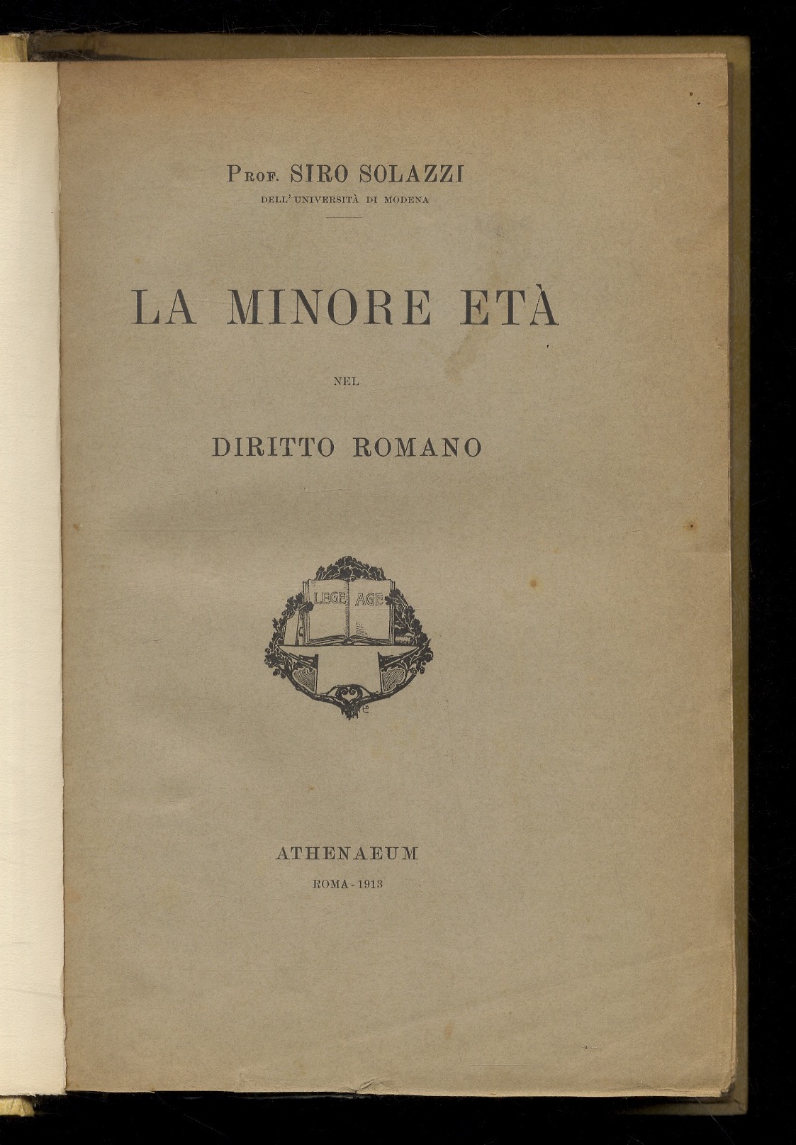 La minore età nel diritto romano.