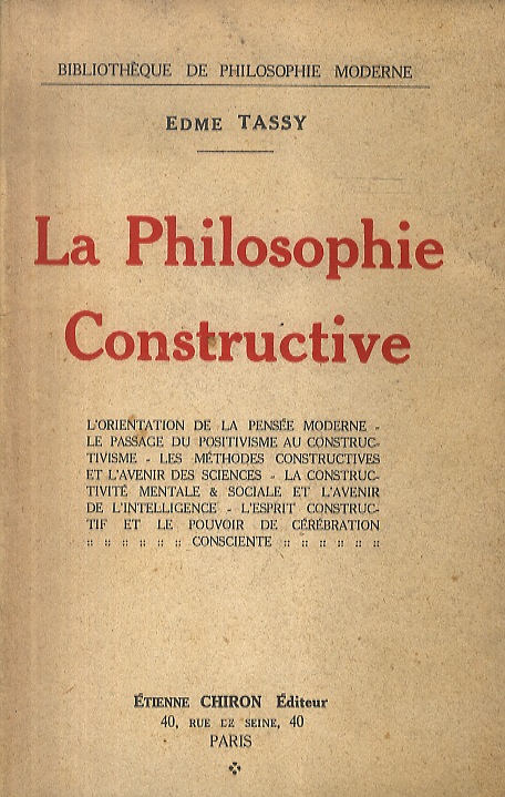 La philosohie constructive. [.].