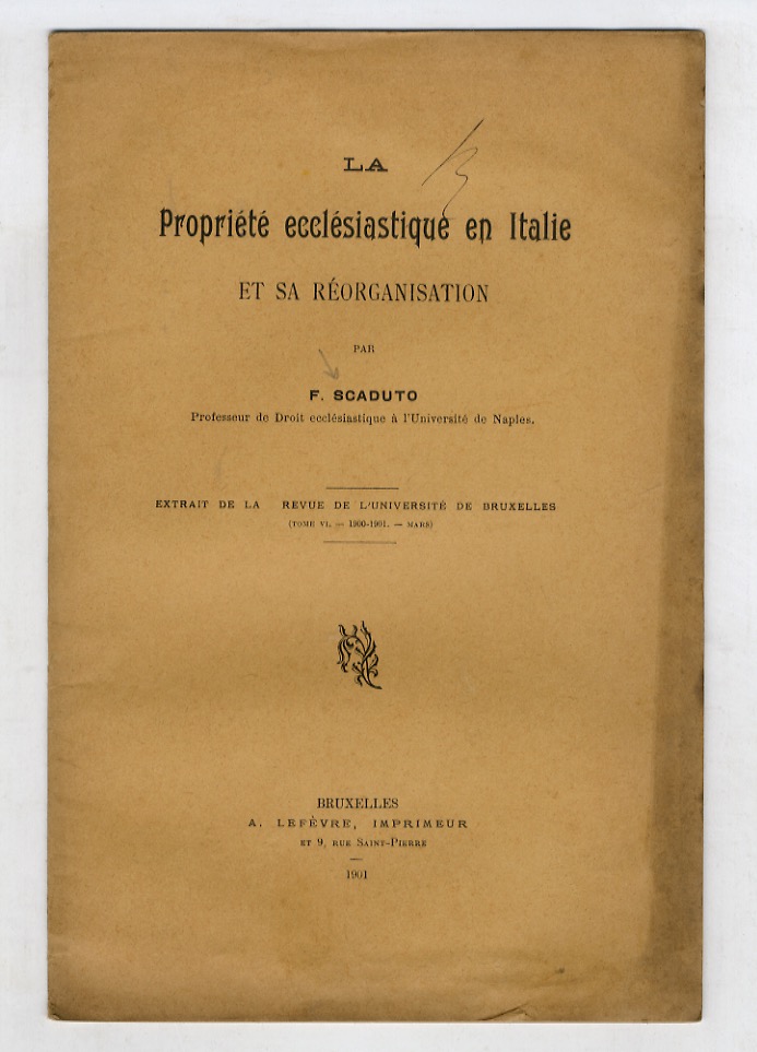 La propriété ecclesiastique en Italie et sa réorganisation.